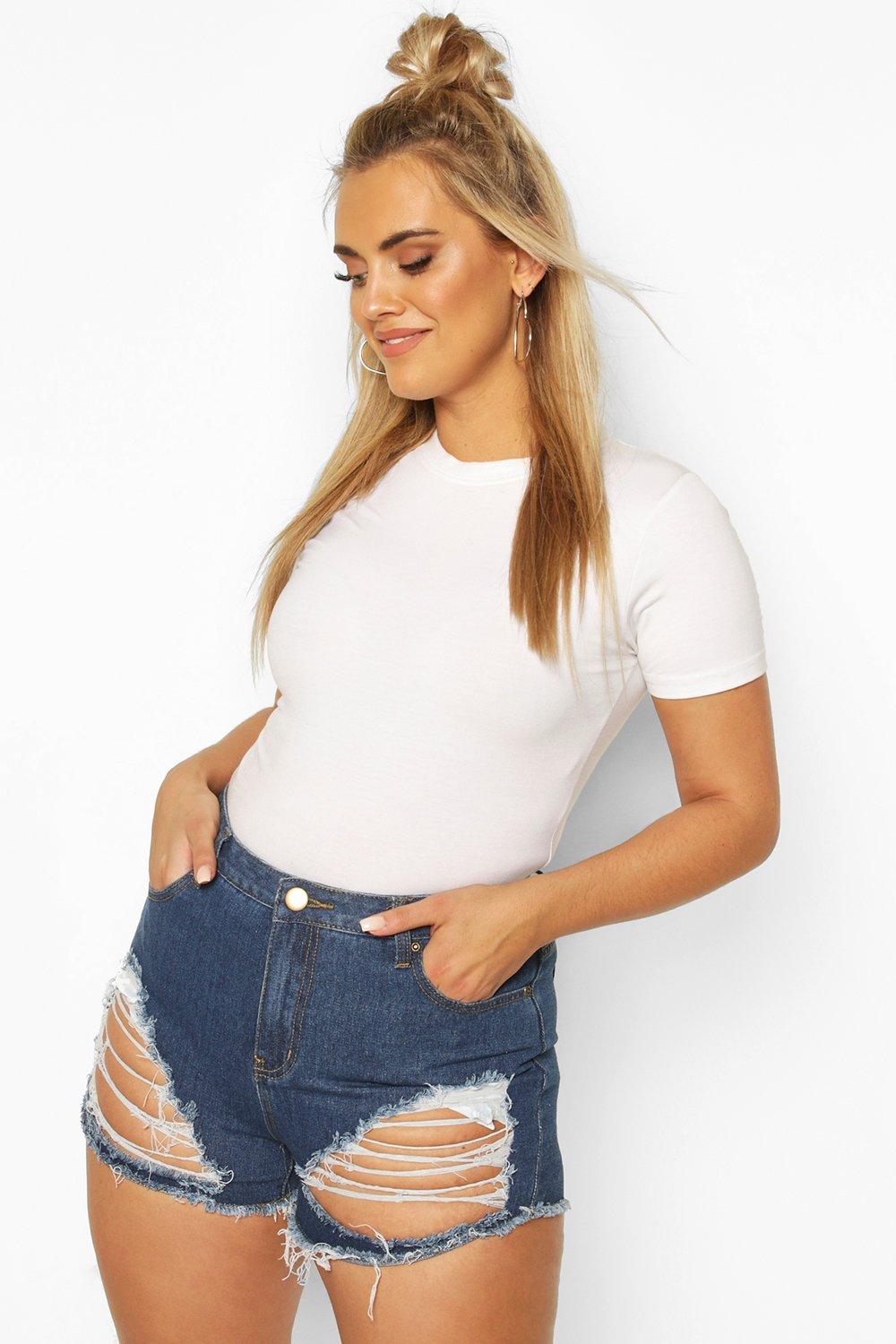 boohoo jean shorts