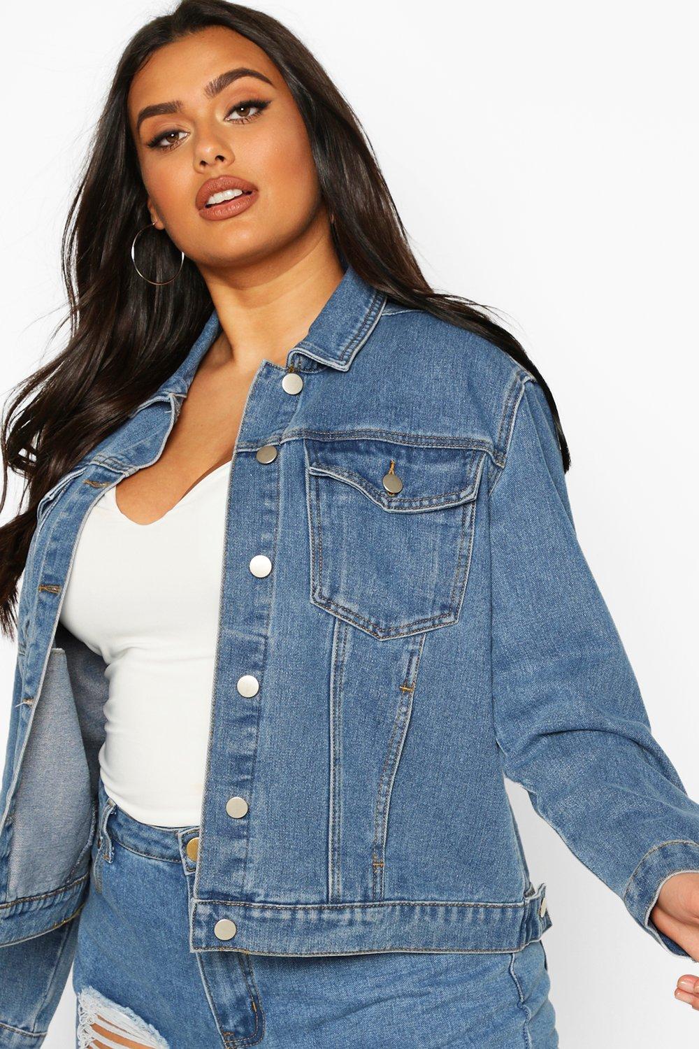 boohoo plus denim jacket