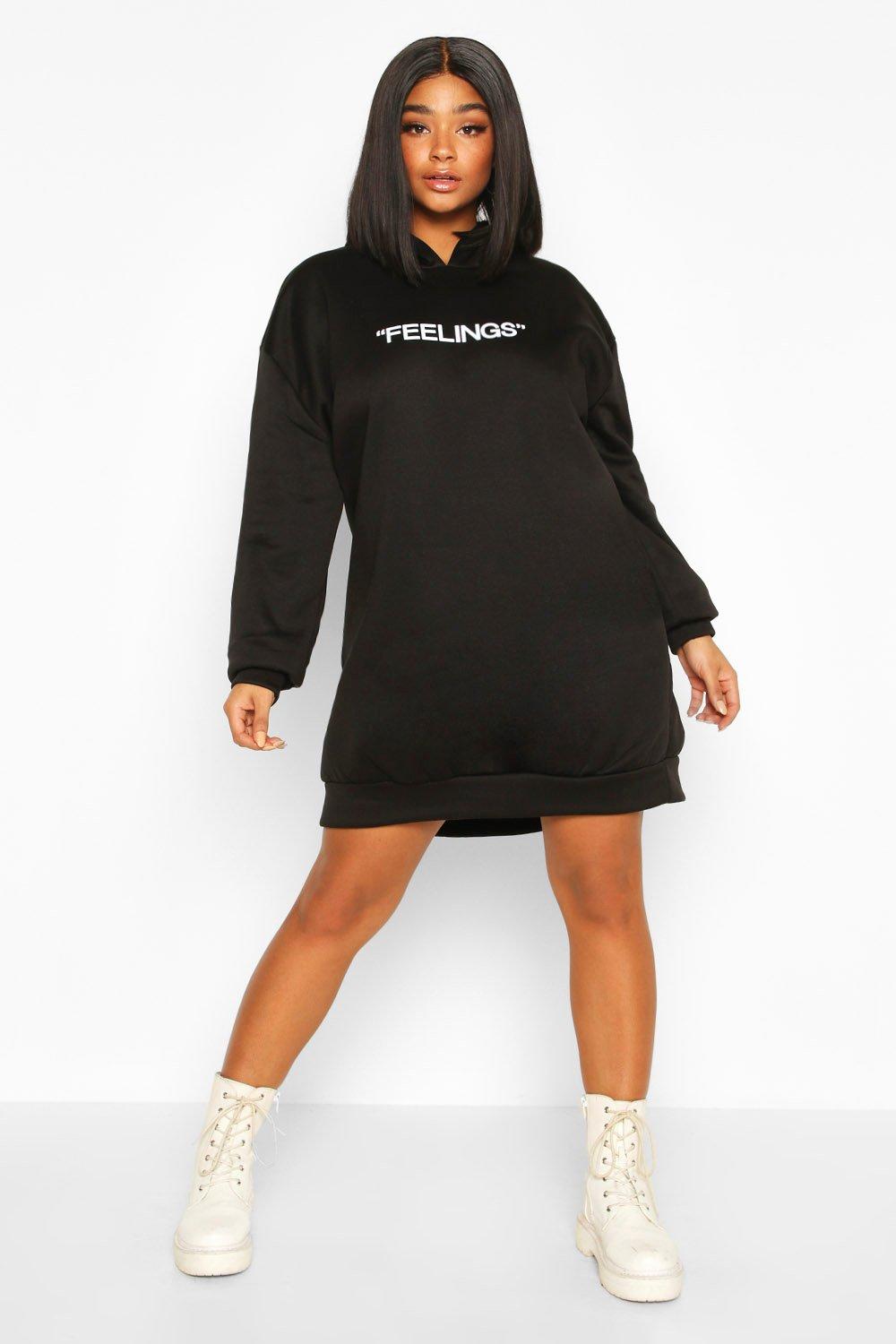 oversized hooded sweat dress