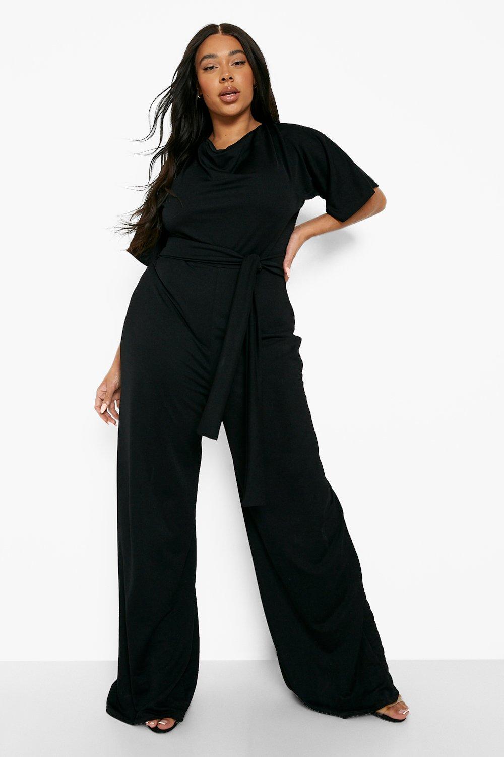 Plus Red Textured Wide Leg Jumpsuit