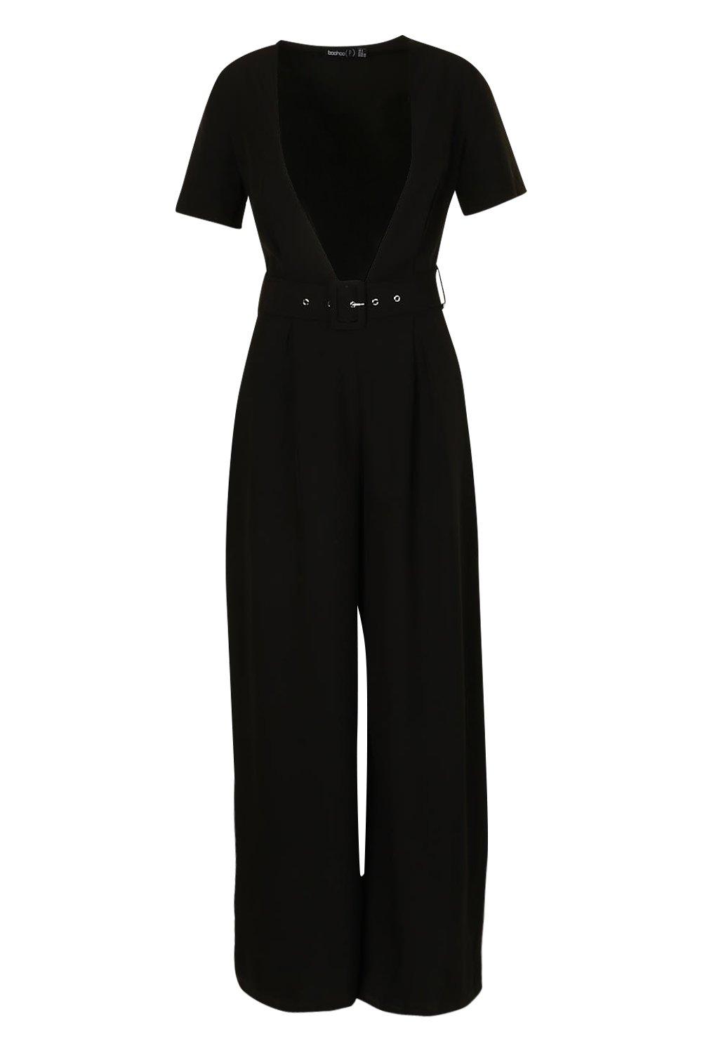 boohoo tailored wide leg jumpsuit