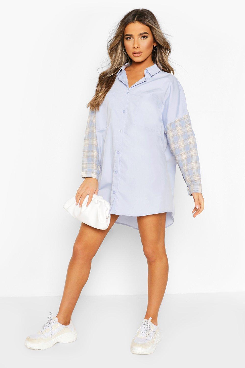 boohoo petite shirt dress