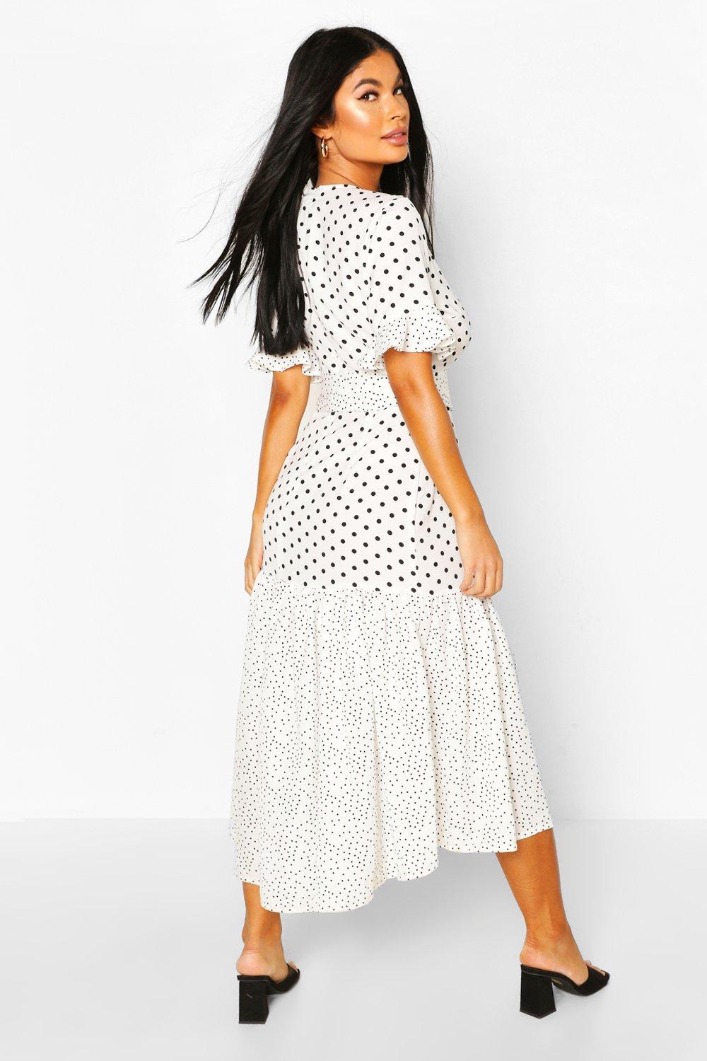 Warehouse mixed cheap spot midi dress