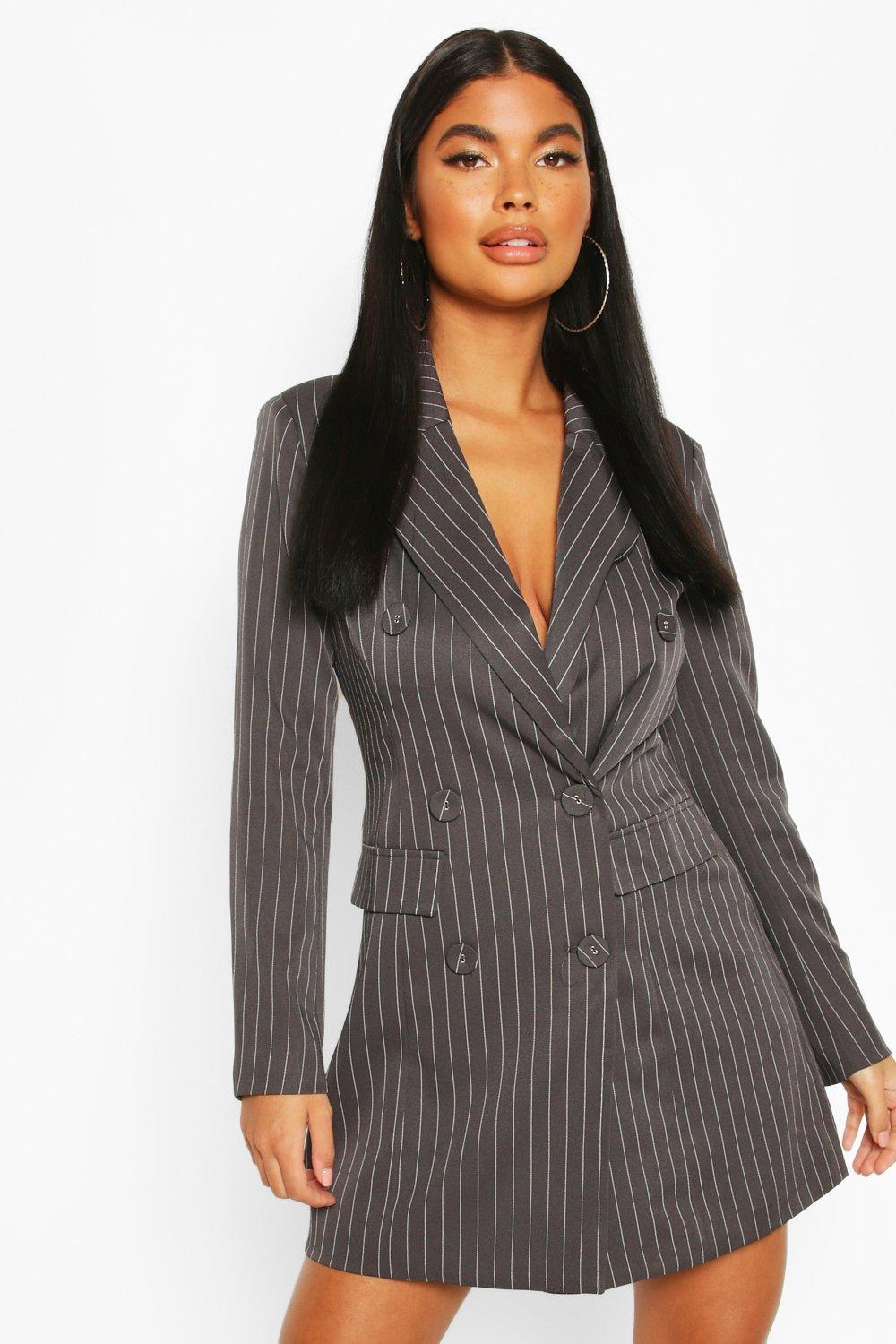 boohoo pinstripe dress