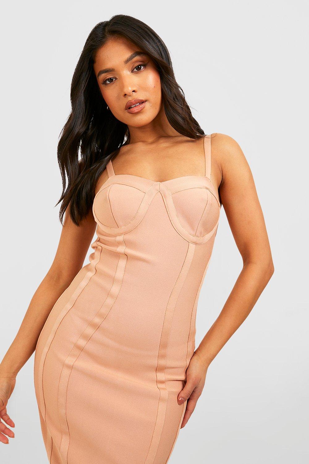 Camel cheap bandage dress