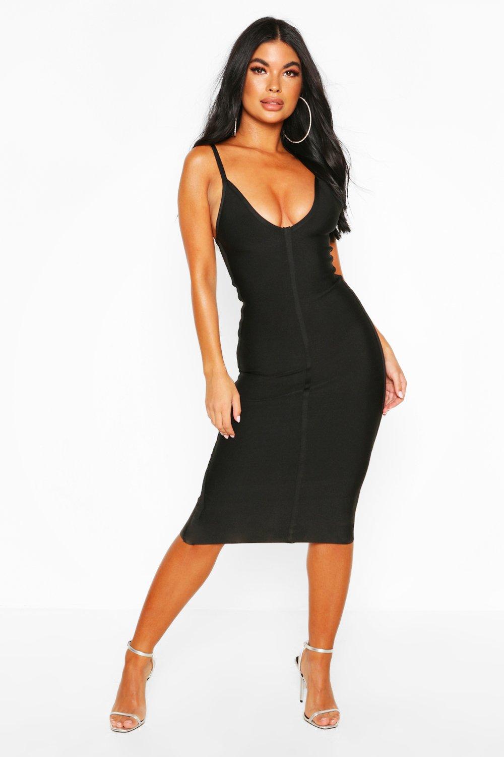 black petite bodycon dress