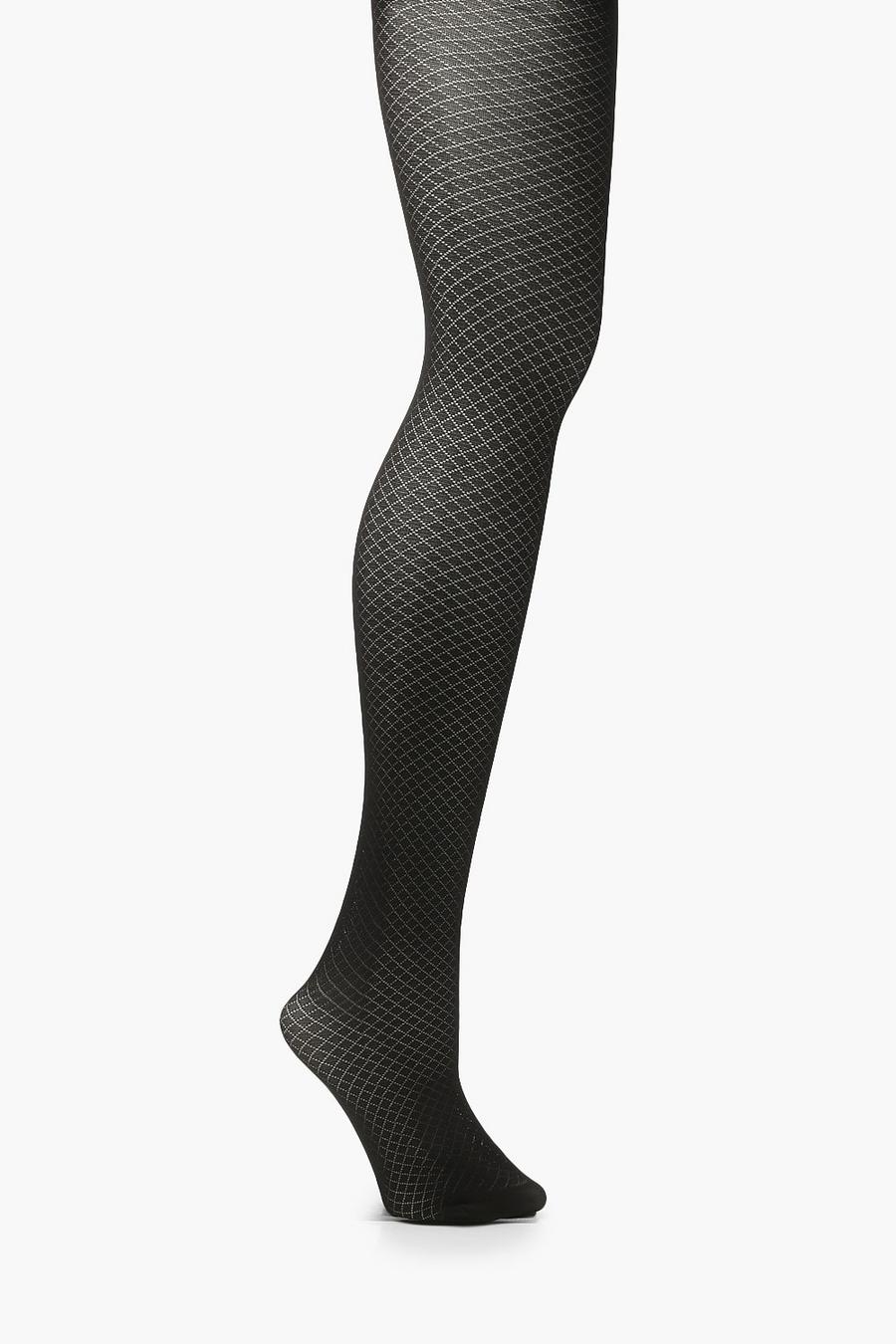 Black Plus Opaque Criss Cross Tights image number 1