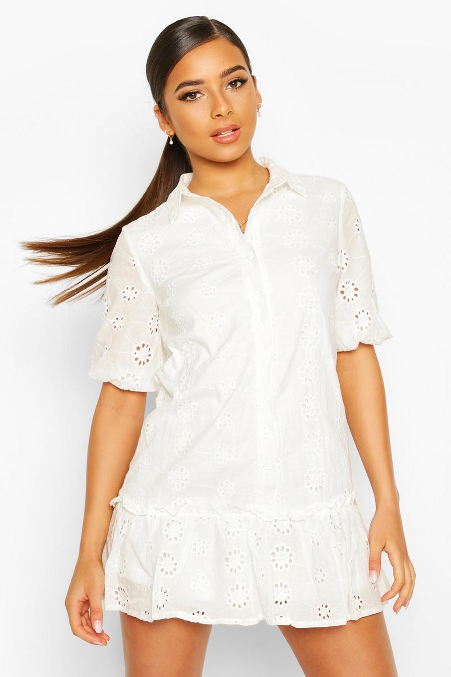 Petite Broderie Shirt Dress image number 1