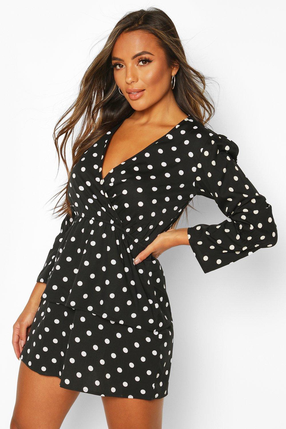 black and white spot dress uk