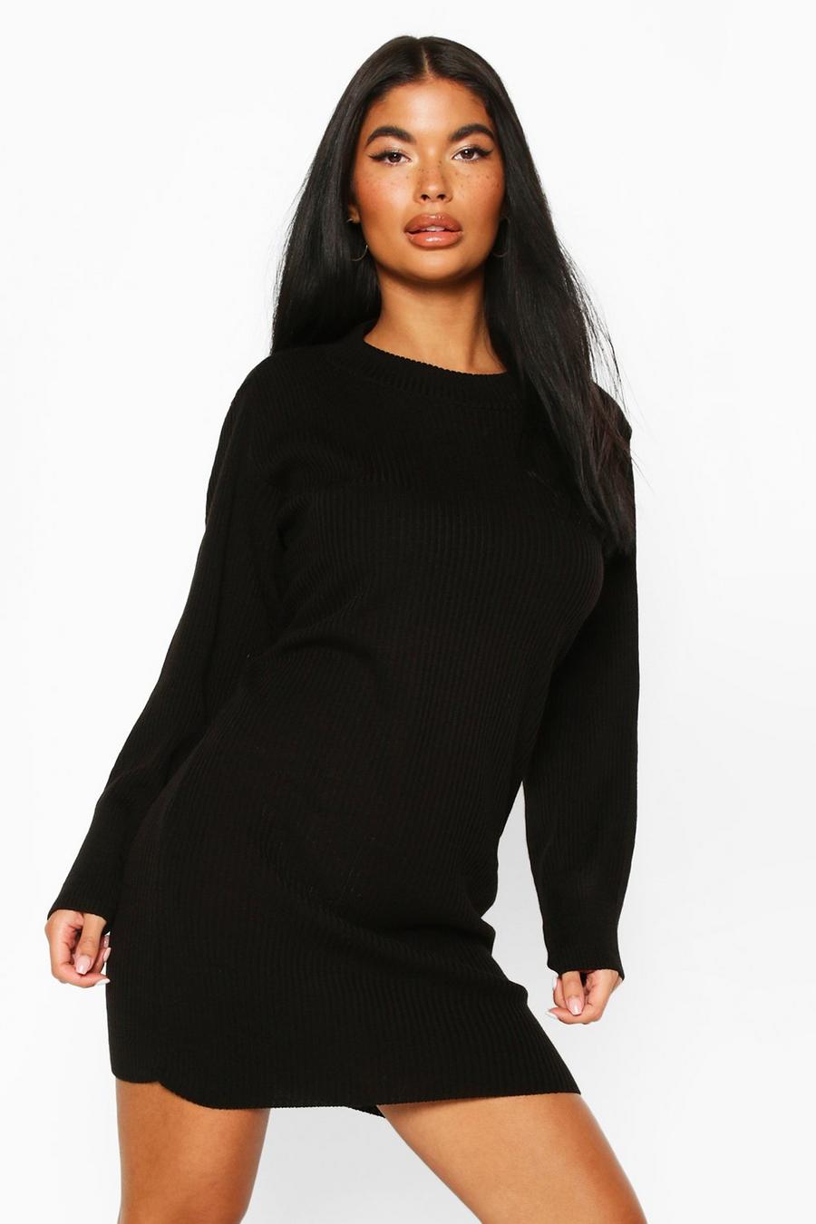 Petite Knitted Rib Roll Neck Jumper Dress image number 1