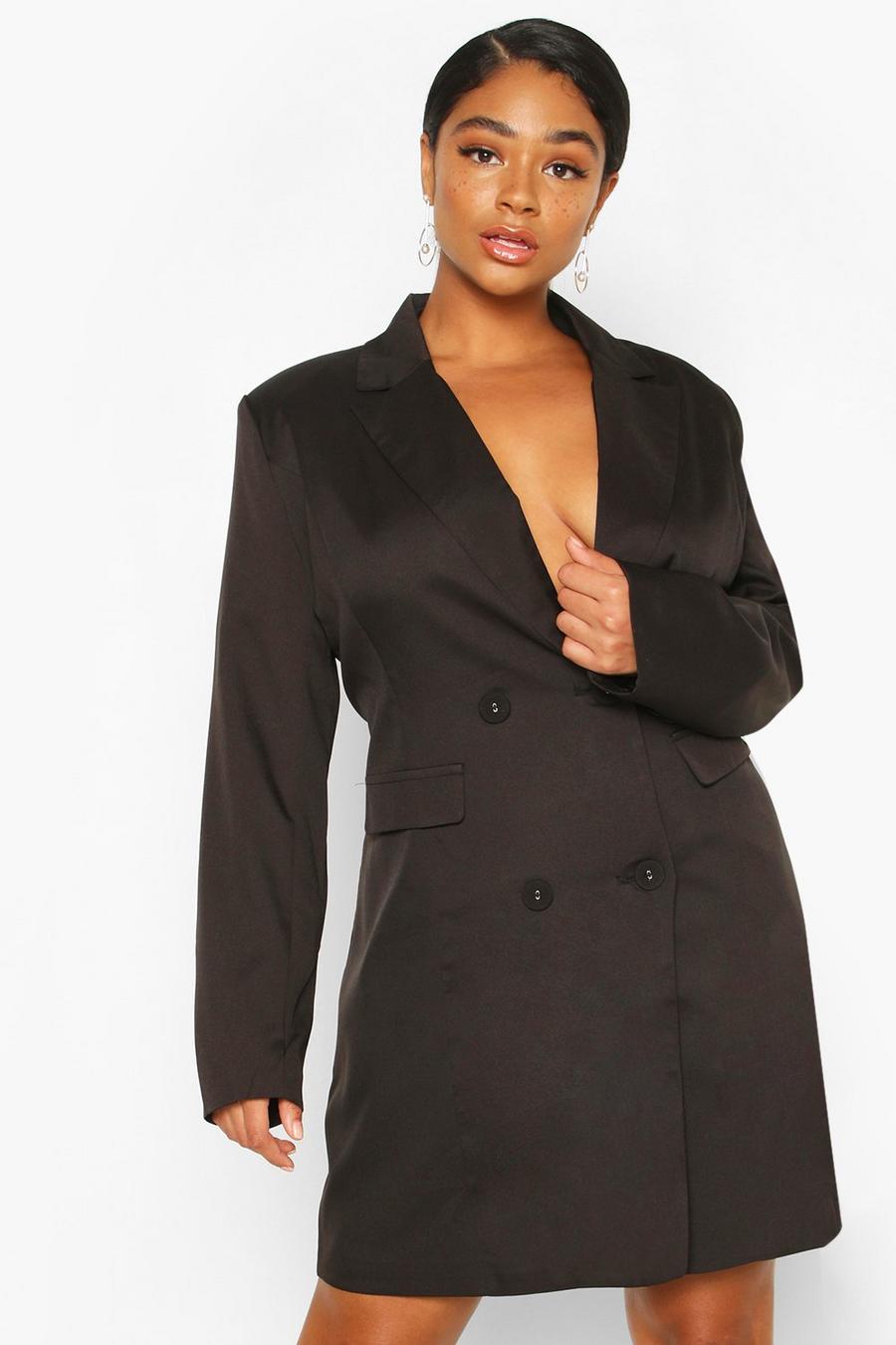 Plus Double Breasted Belted Blazer Dress image number 1