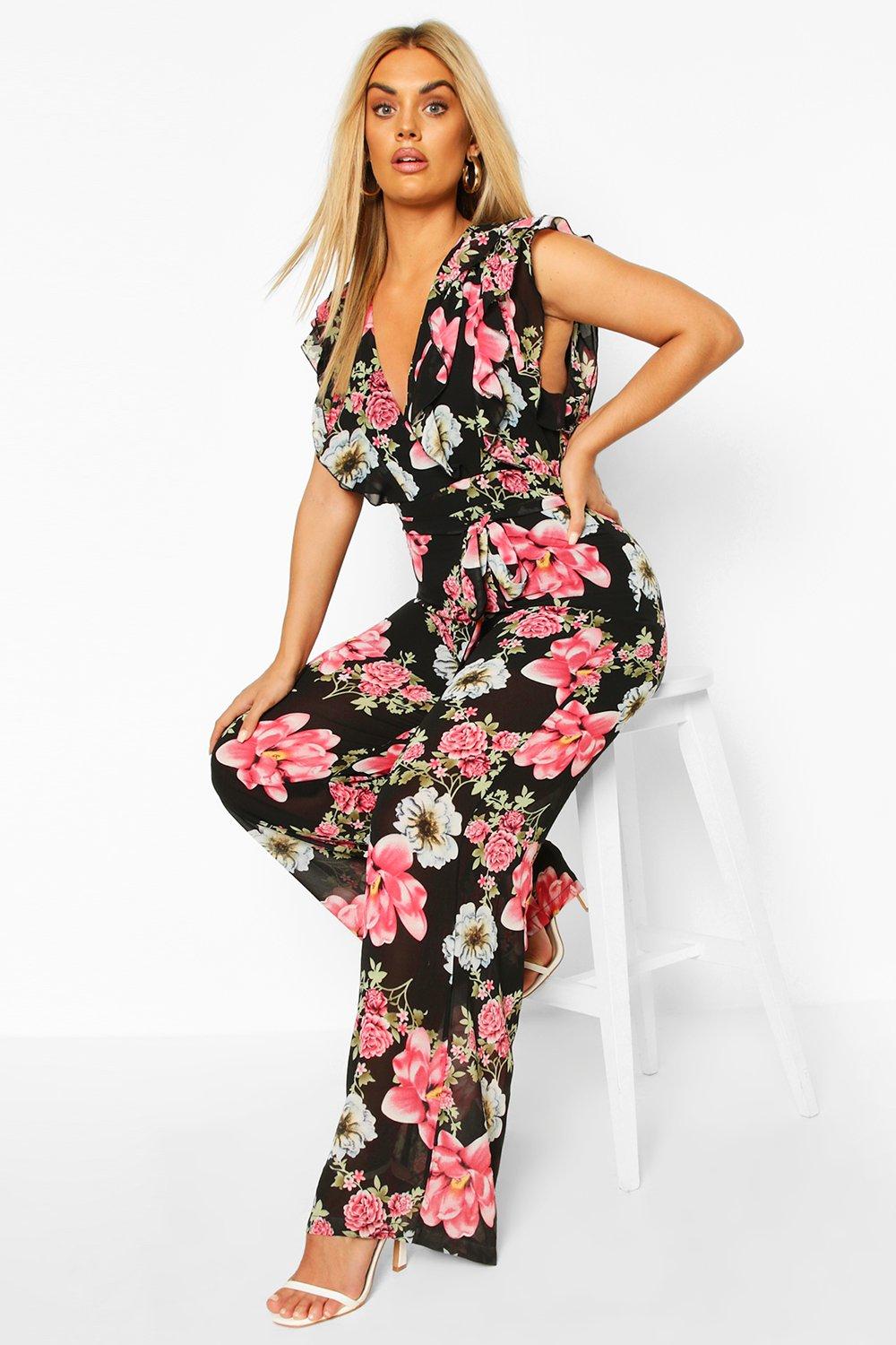 floral jumpsuit boohoo