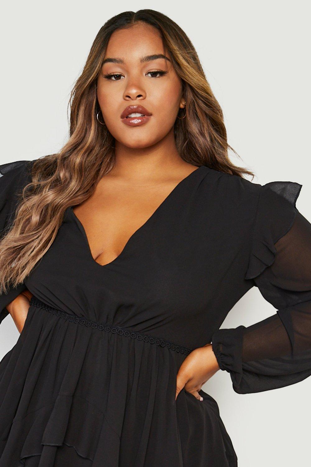 Boohoo plus size outlet skater dress