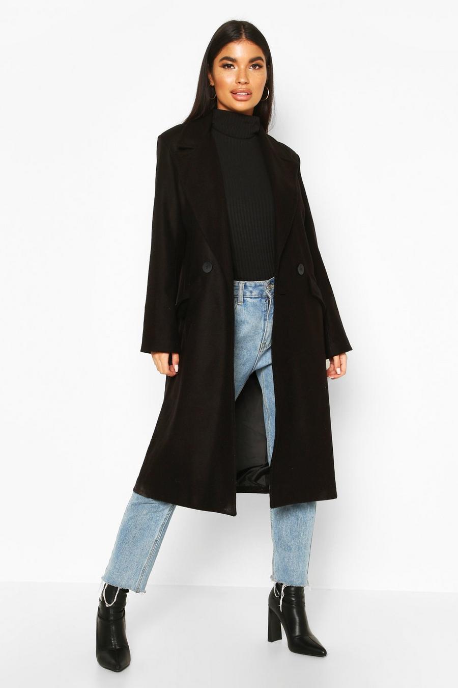 Petite Oversized Wool Look Double Breasted Coat image number 1