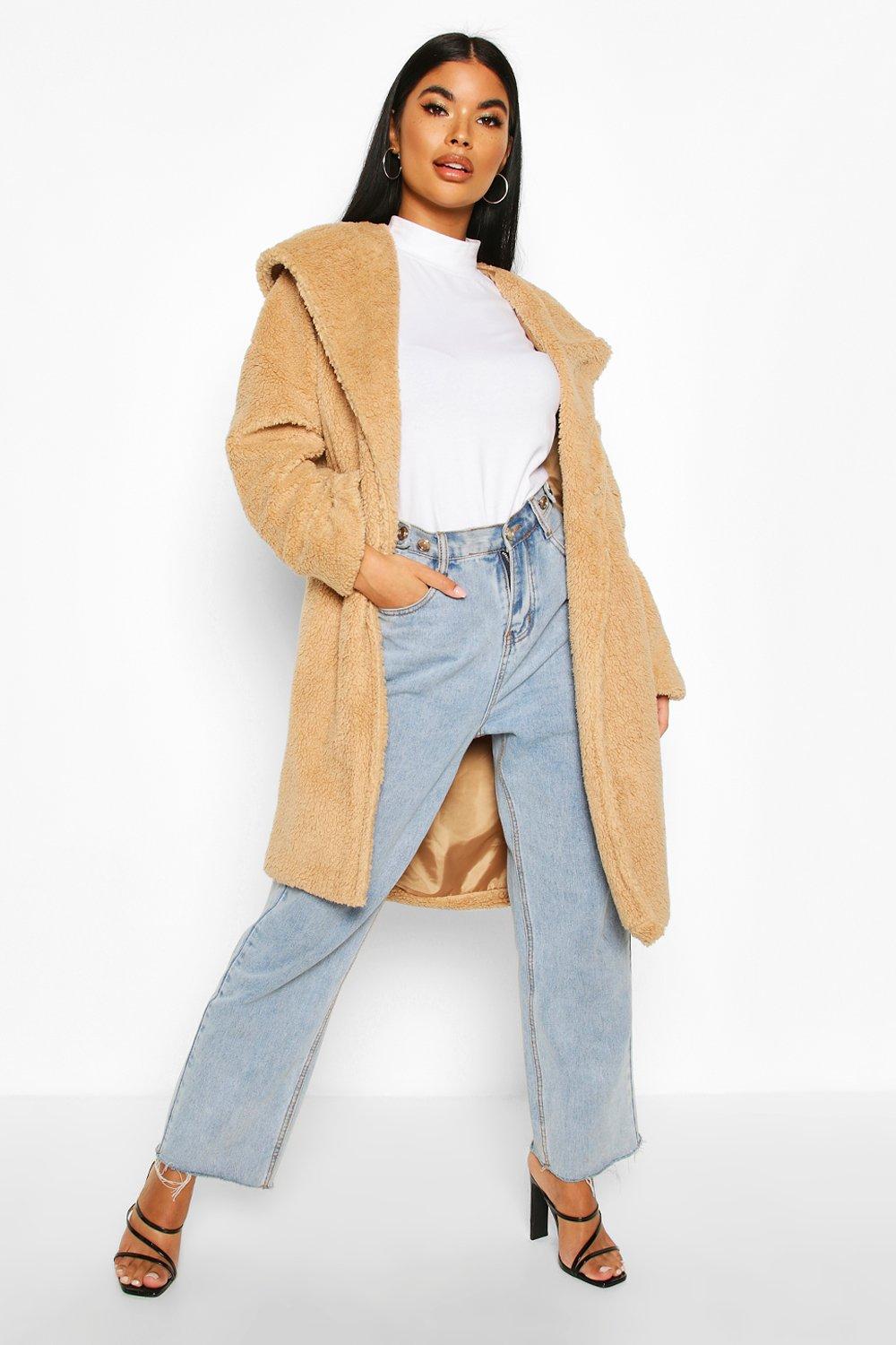 Petite oversized store hooded teddy coat