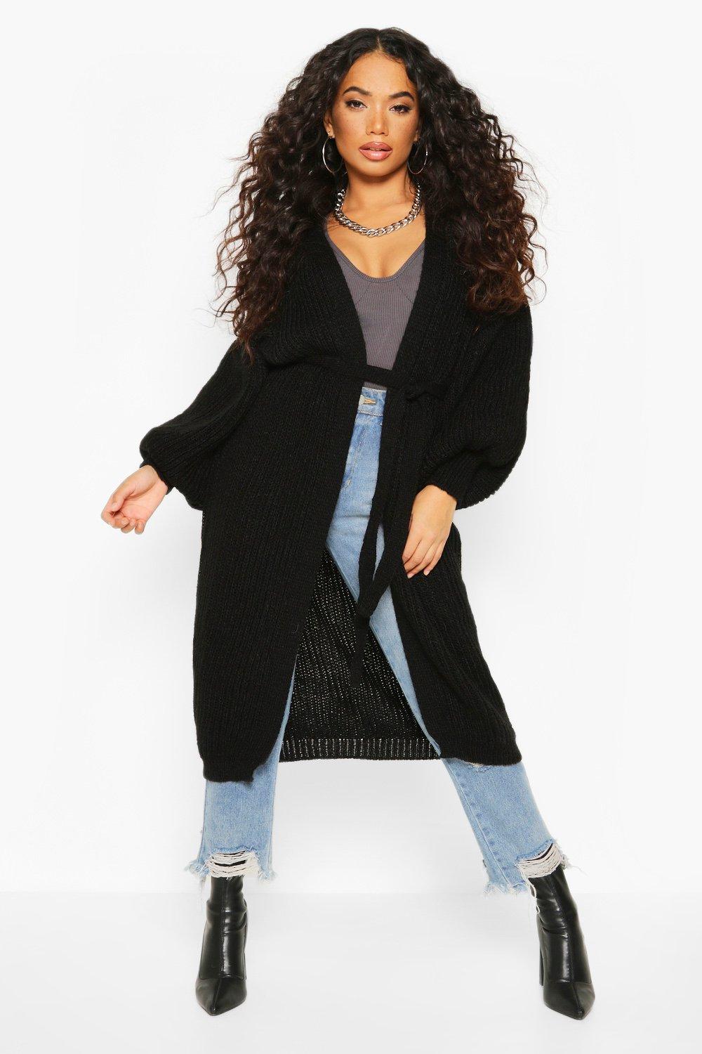 boohoo belted cardigan