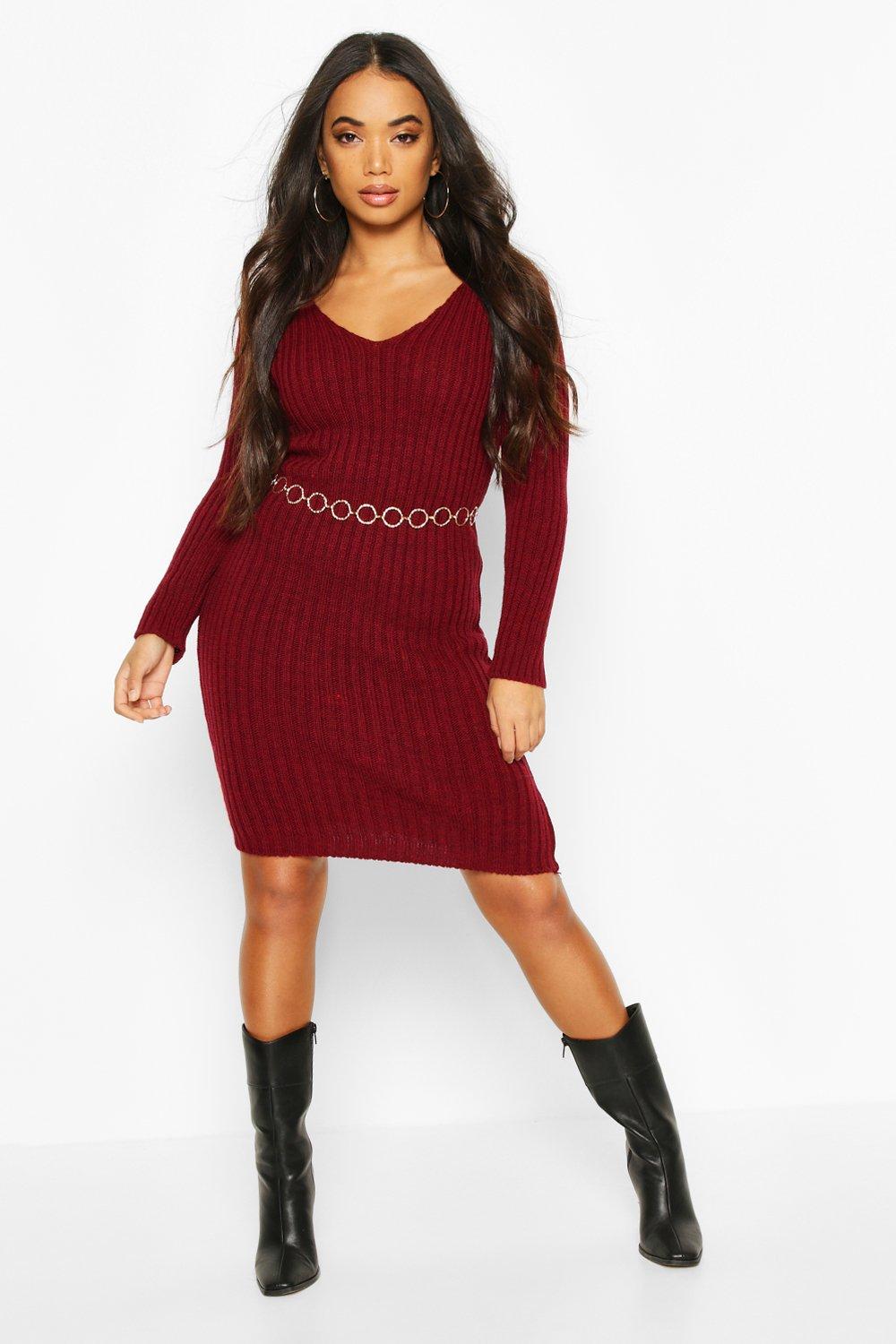 boohoo petite red dress