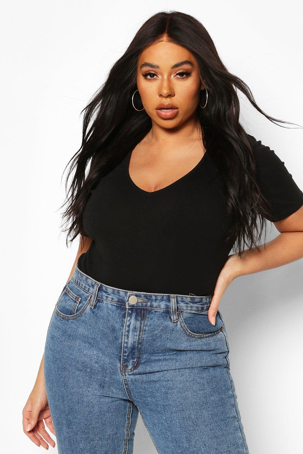 Black Ruffle Bodysuit Junior Plus Size