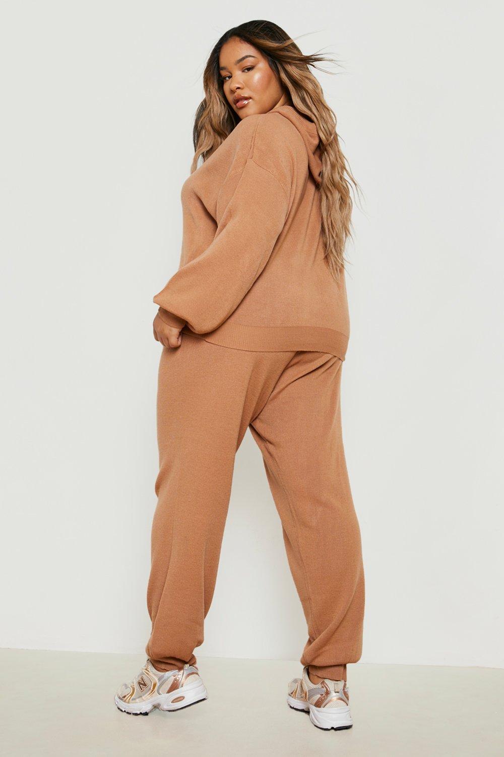 Grande taille Ensemble lounge en maille capuche boohoo