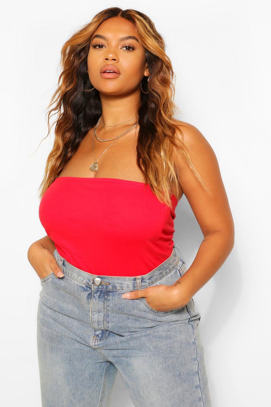 Red Plus Basic Bandeau Tube Top image number 1