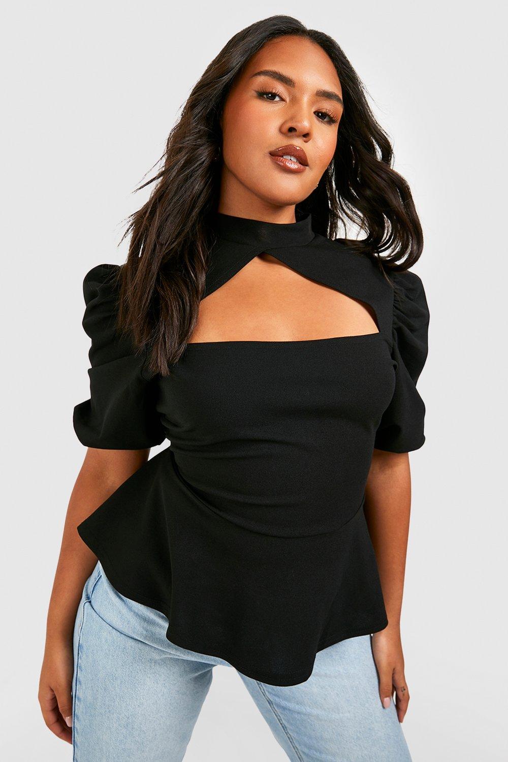 cut out peplum top