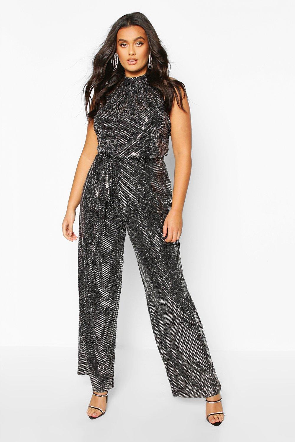 Women s metallic deals jumpsuit