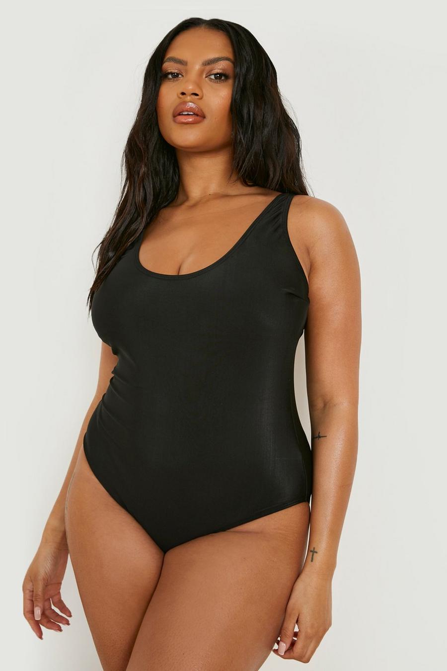 Black Plus Scoop Swimsuit image number 1