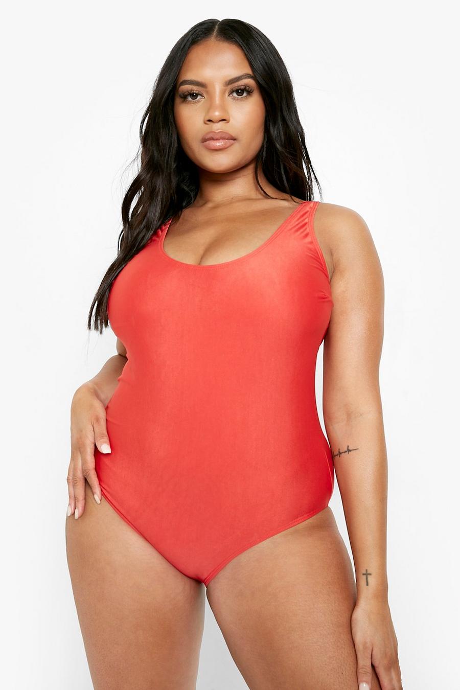 Red Plus Scoop Swimsuit