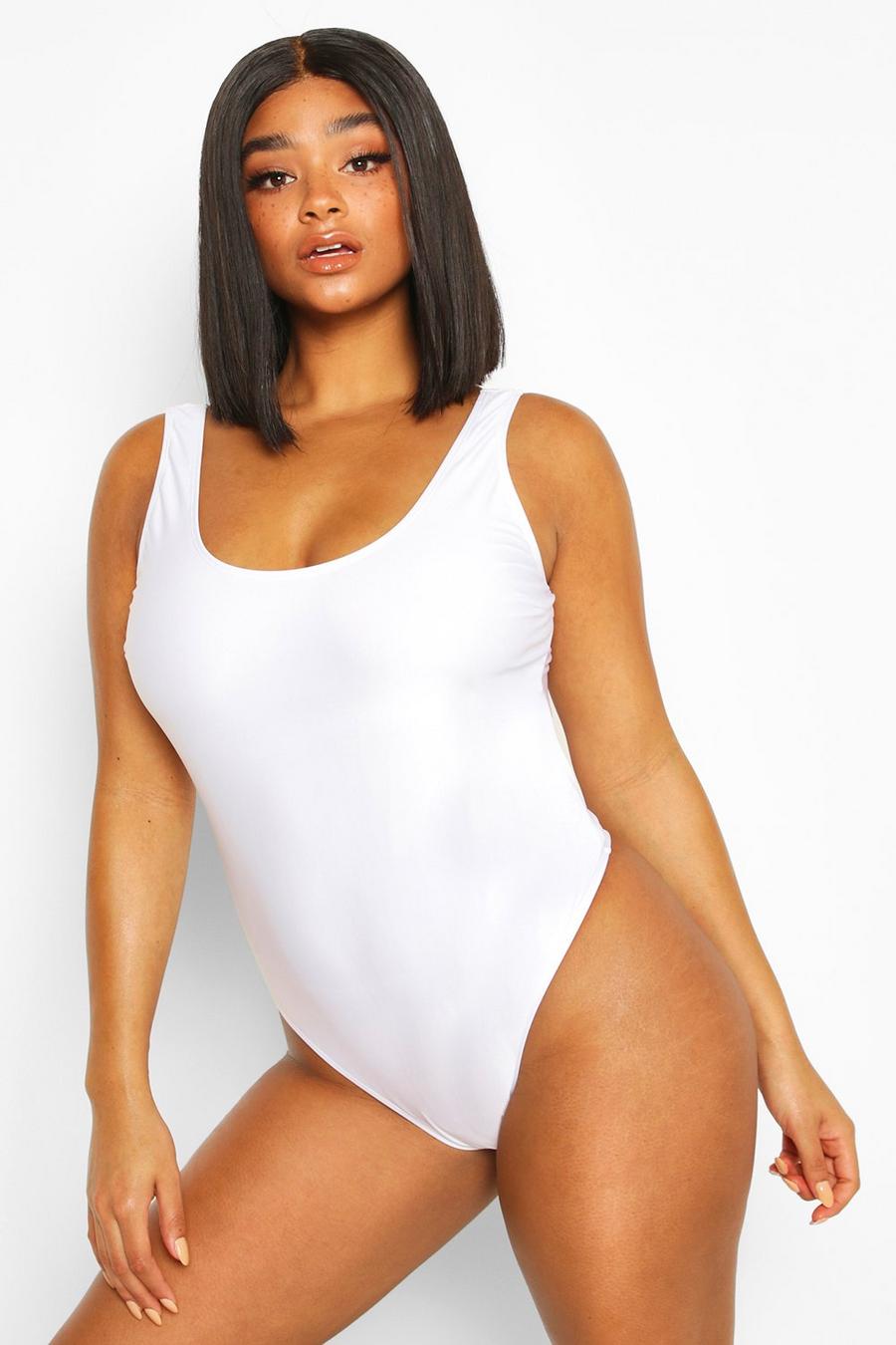 White Plus Scoop Swimsuit image number 1