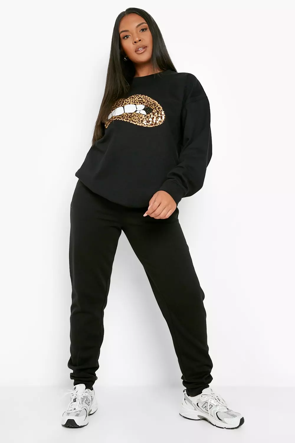 Sequin shop lip sweatshirt