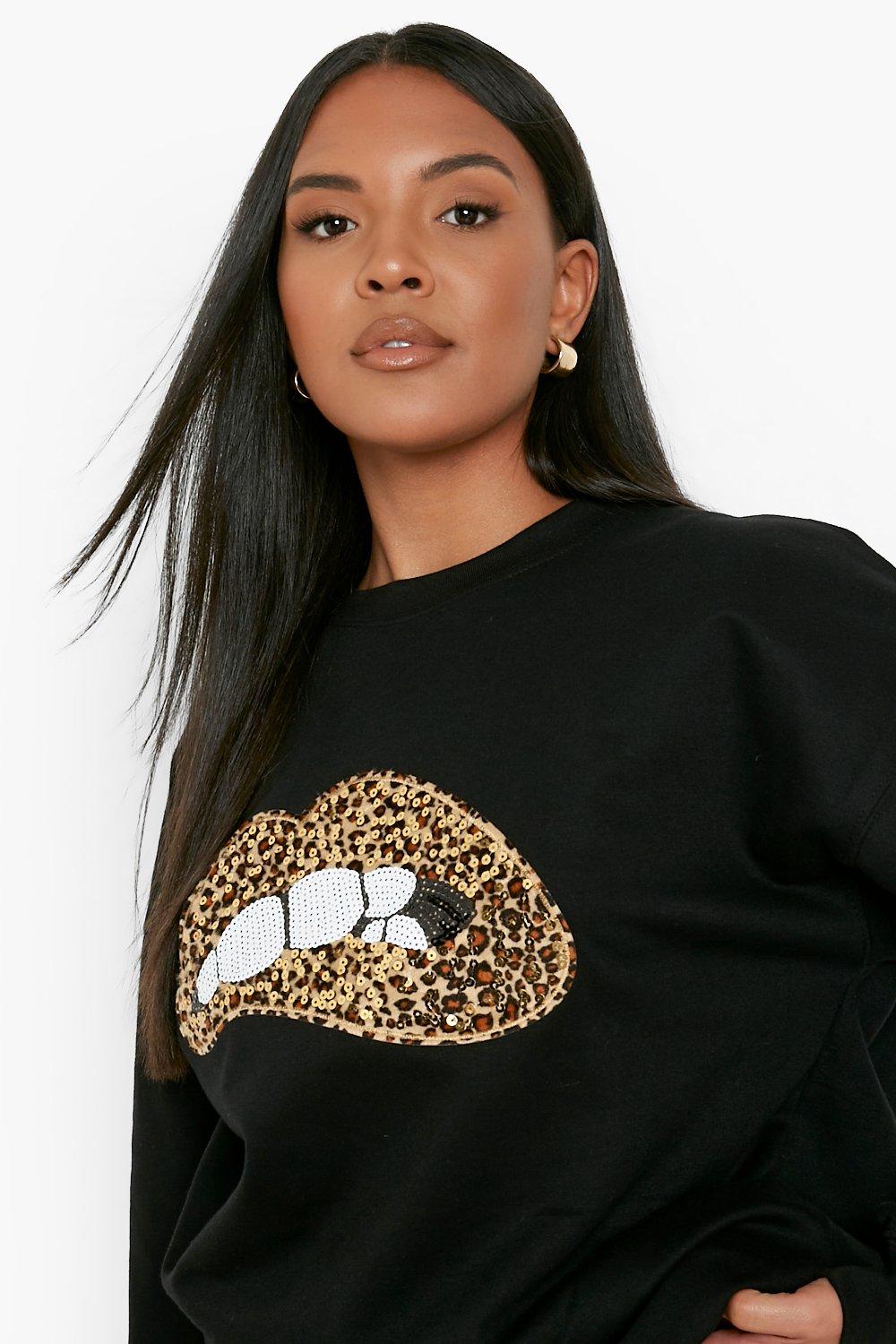 Sequin lips cheap sweater