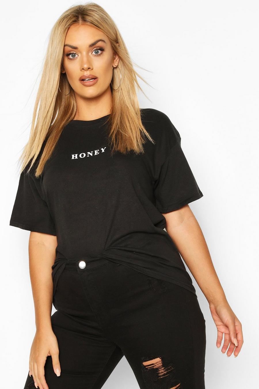 Black Plus - Honey T-shirt med slogan image number 1