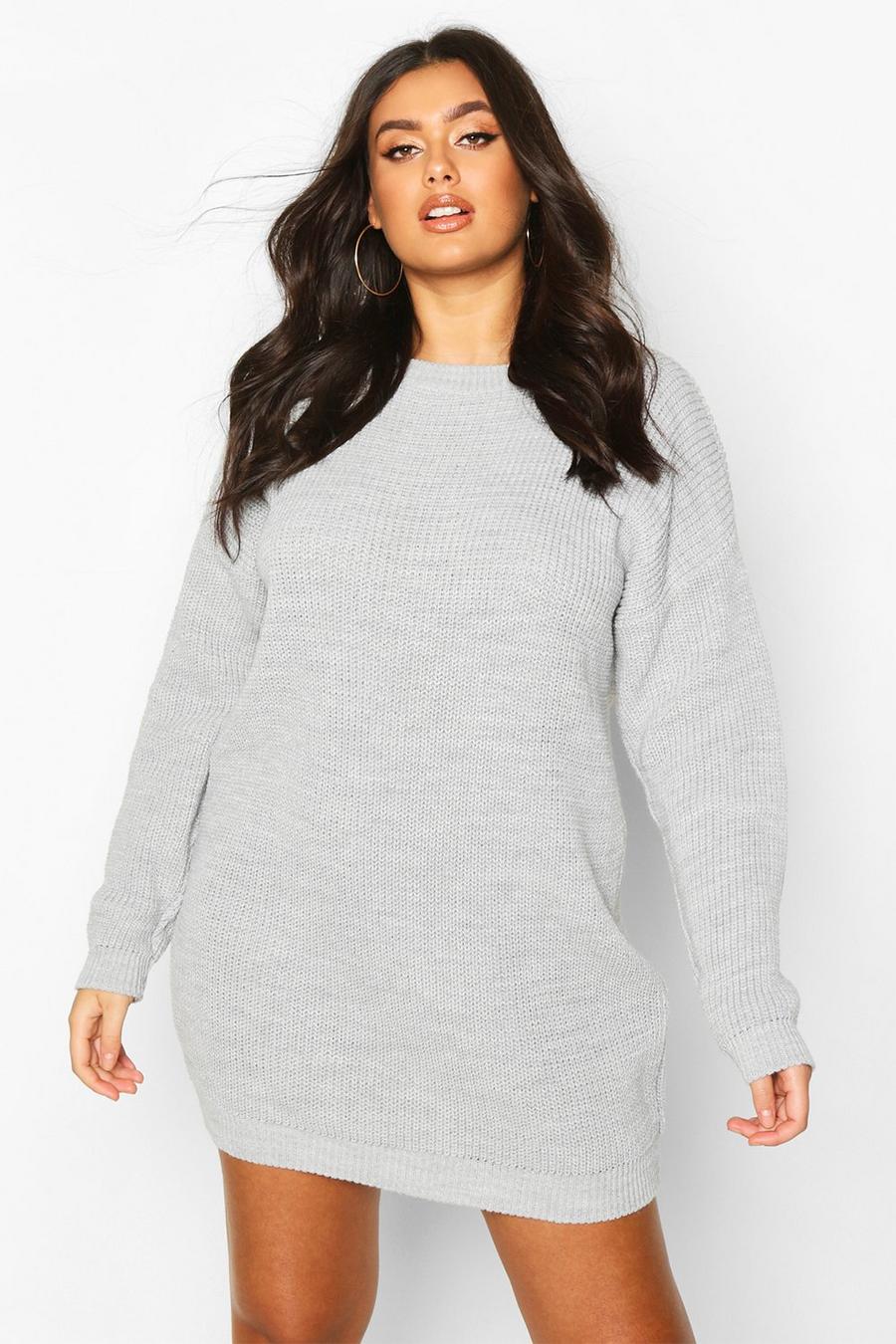 Silver Plus Crew Neck Sweater Dress image number 1