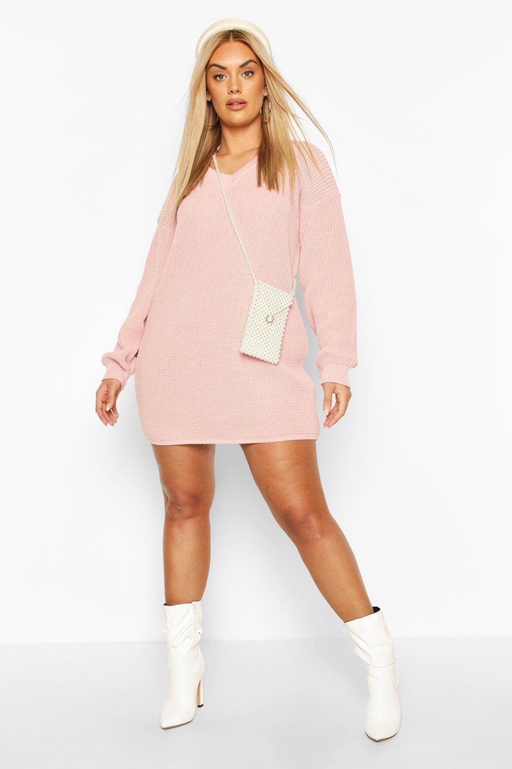 Blush pink jumper clearance dress