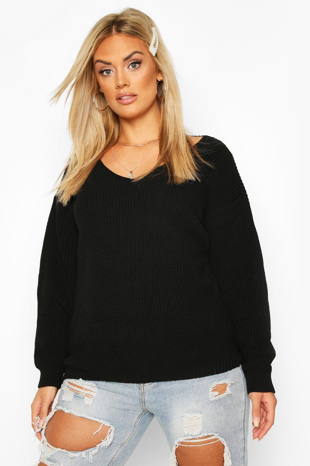 boohoo plus sweaters