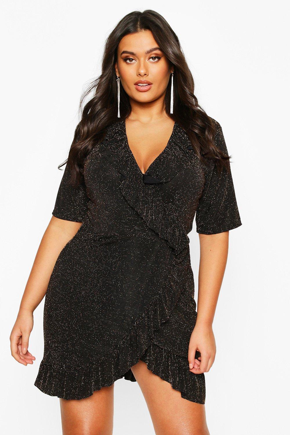 glitter wrap dress uk