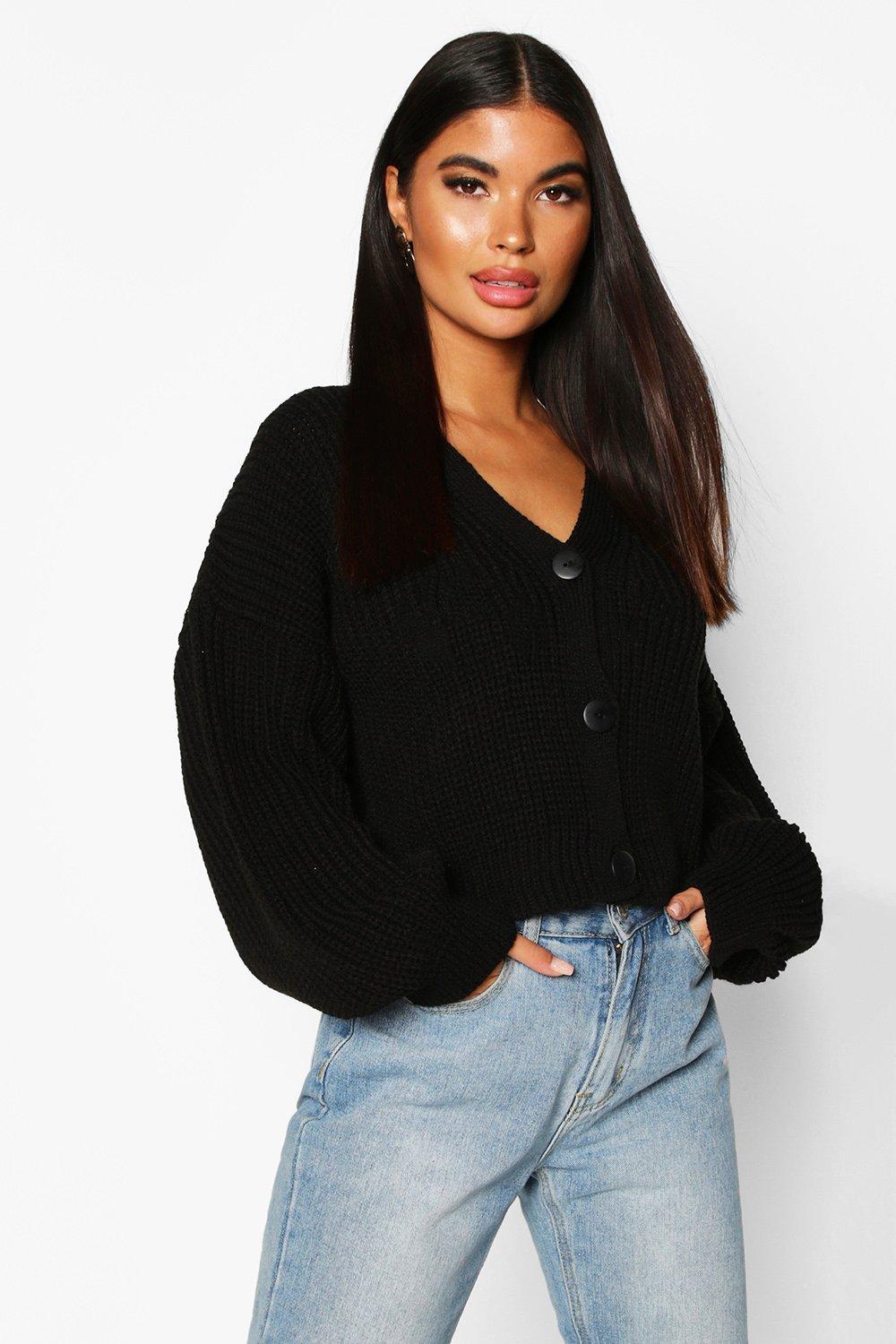 petite balloon sleeve cardigan