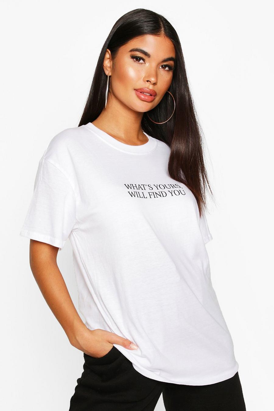 Petite 'What's Yours' Slogan T-Shirt image number 1