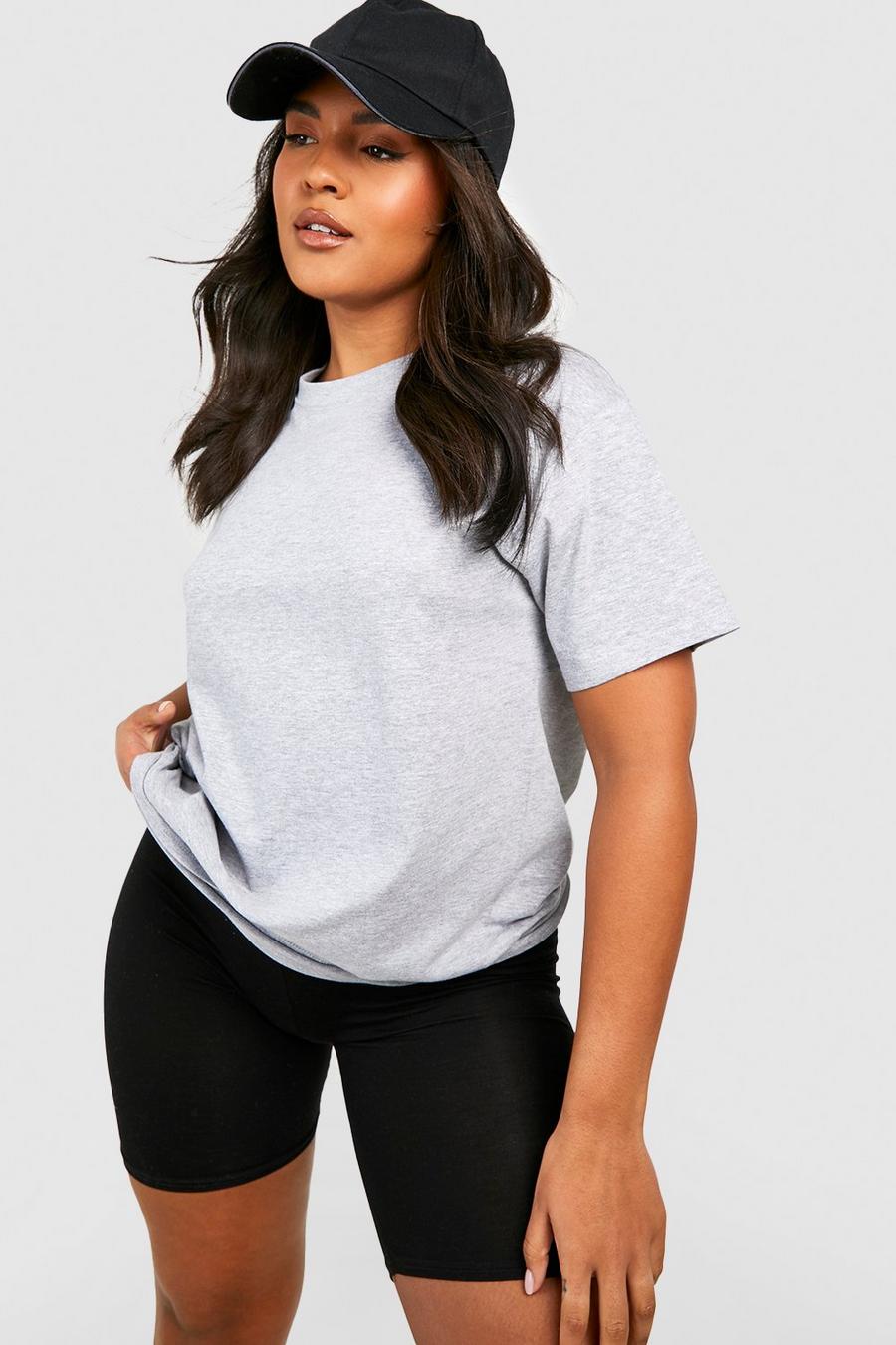 Grande taille - T-shirt basique à col rond, Grey marl image number 1