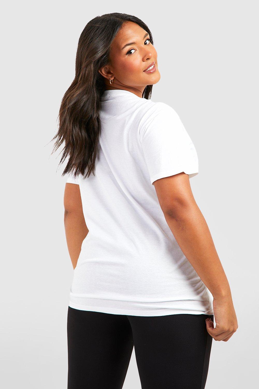 Lady's scoop Seamless Long Sleeve Top - White, Plus Size 