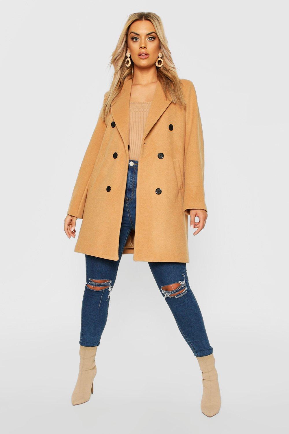 boohoo plus coats