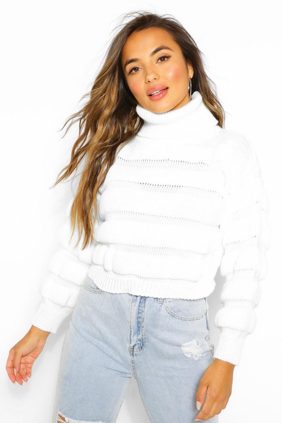 Petite Bubble Knit Roll Neck Jumper image number 1