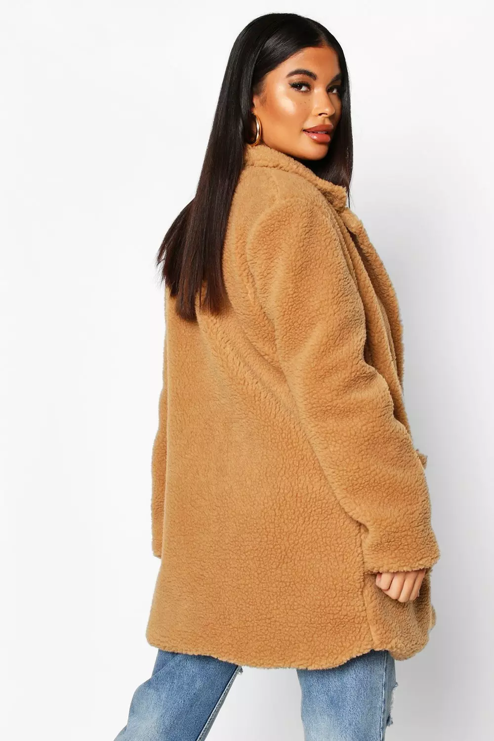 Boohoo petite 2025 teddy coat