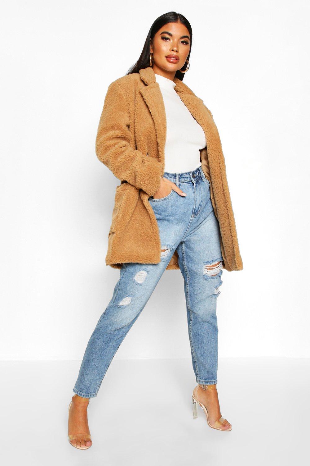 Teddy hot sale coat boohoo