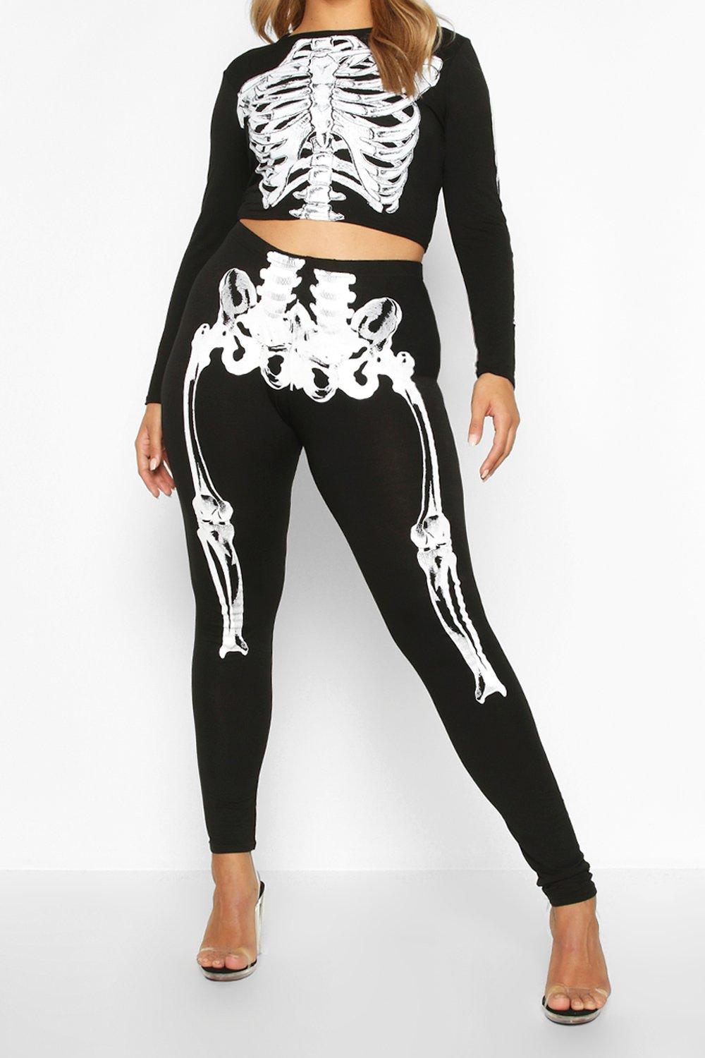 Skeleton crop top and leggings deals