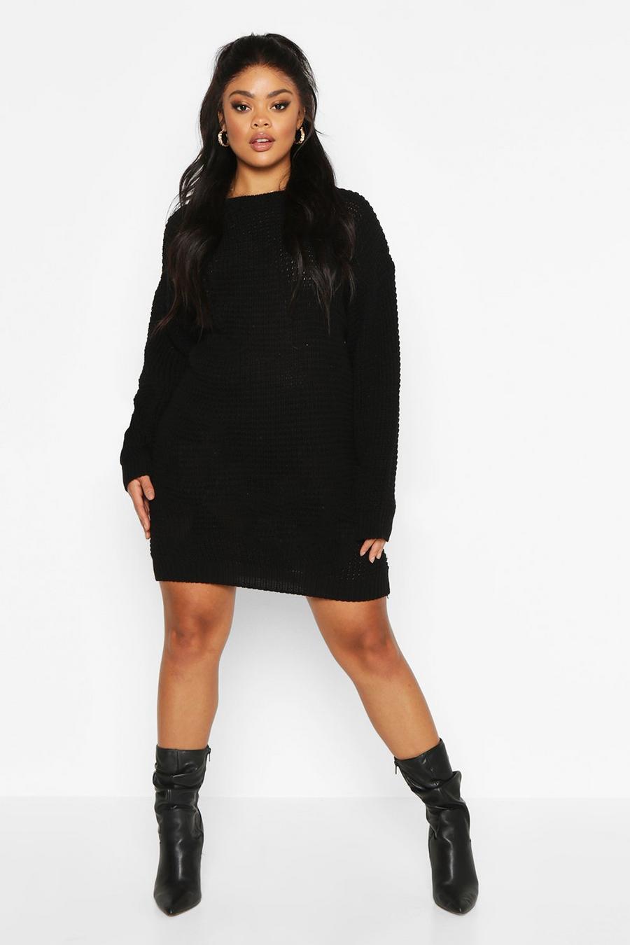 Plus Waffle Knitted Sweater Dress image number 1