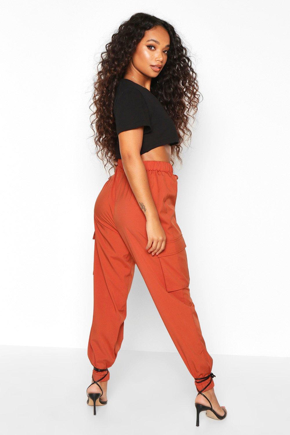 Petite Red Pocket Detail Cargo Pants