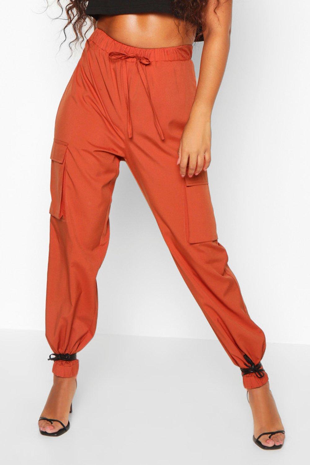 Petite Red Pocket Detail Cargo Pants