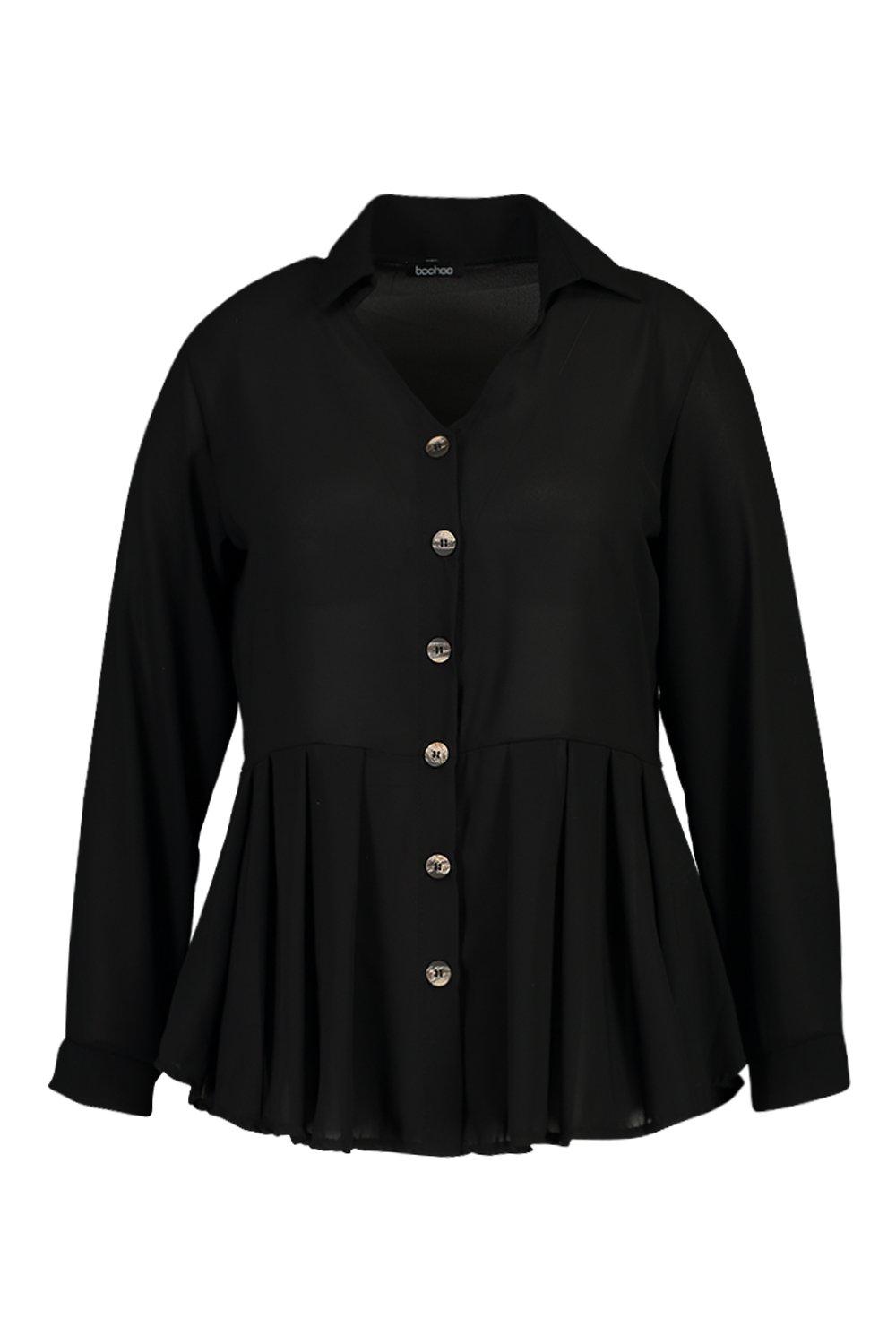 Pleated peplum blouse online