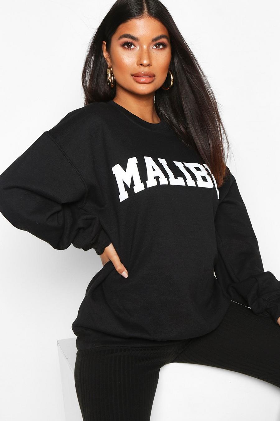 Top estilo suéter con eslogan Malibu Petite image number 1